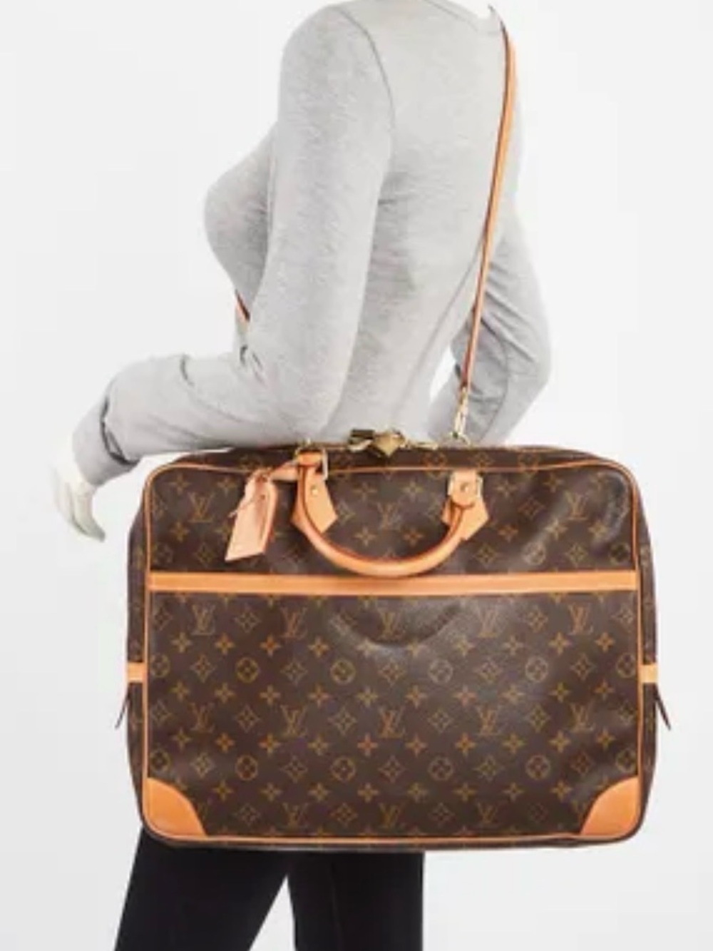 Louis Vuitton Monogram Porte-Documents Voyage GM Briefcase w luggage tag